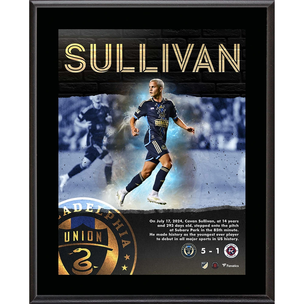 Cavan Sullivan Philadelphia Union 10.5" x 13" MLS Debut History Sublimated Plaque