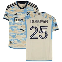 Chris Donovan Philadelphia Union Autographed Match-Used #25 Tan adidas Jersey from the 2024 MLS Season - Size M