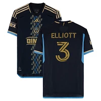 Maillot adidas bleu marine dédicacé par Jack Elliott du Philadelphia Union (n° 3) pour la saison 2024 de la MLS - Taille L
