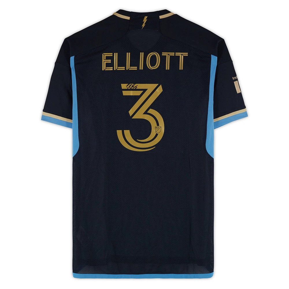 Maillot adidas bleu marine dédicacé par Jack Elliott du Philadelphia Union (n° 3) pour la saison 2024 de la MLS - Taille L