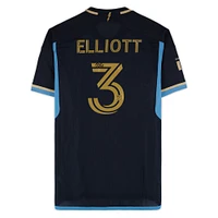 Maillot adidas bleu marine dédicacé par Jack Elliott du Philadelphia Union (n° 3) pour la saison 2024 de la MLS - Taille L