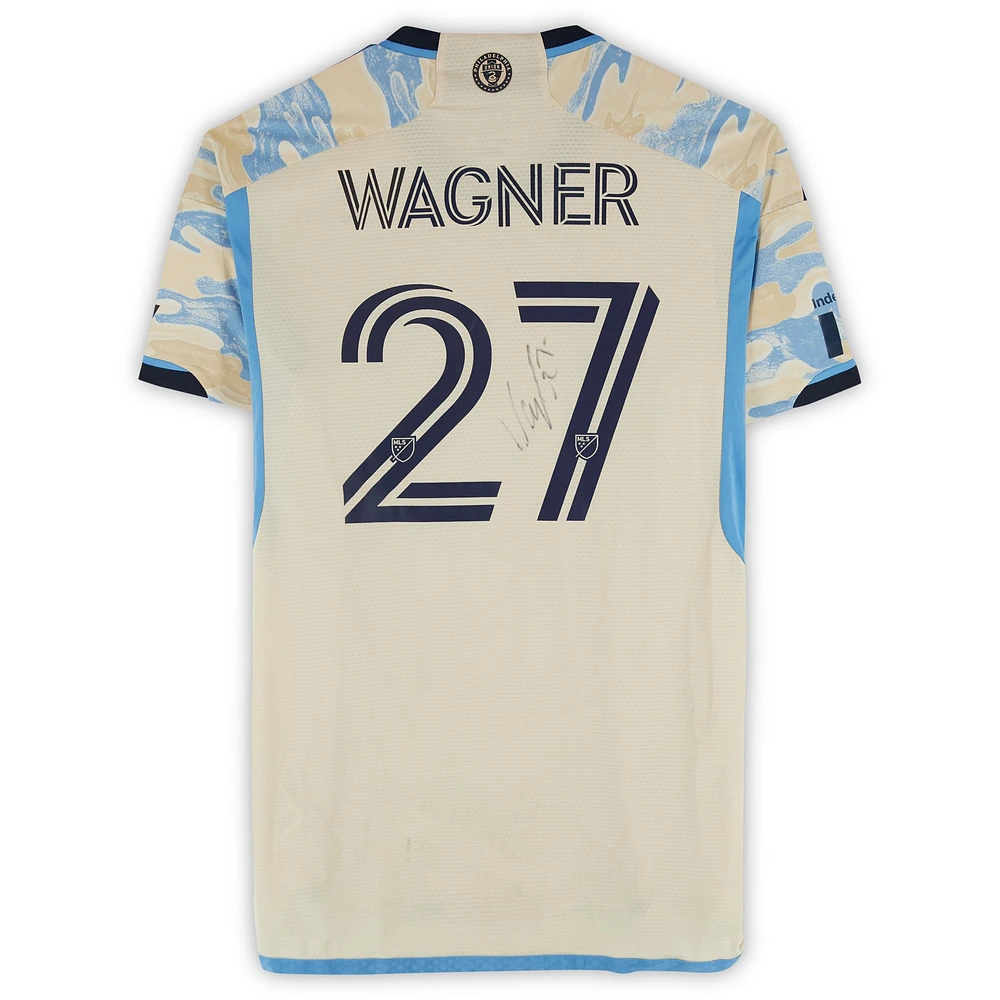 Kai Wagner Philadelphia Union Autographed Match-Used #27 Tan adidas Jersey from the 2024 MLS Season - Size M