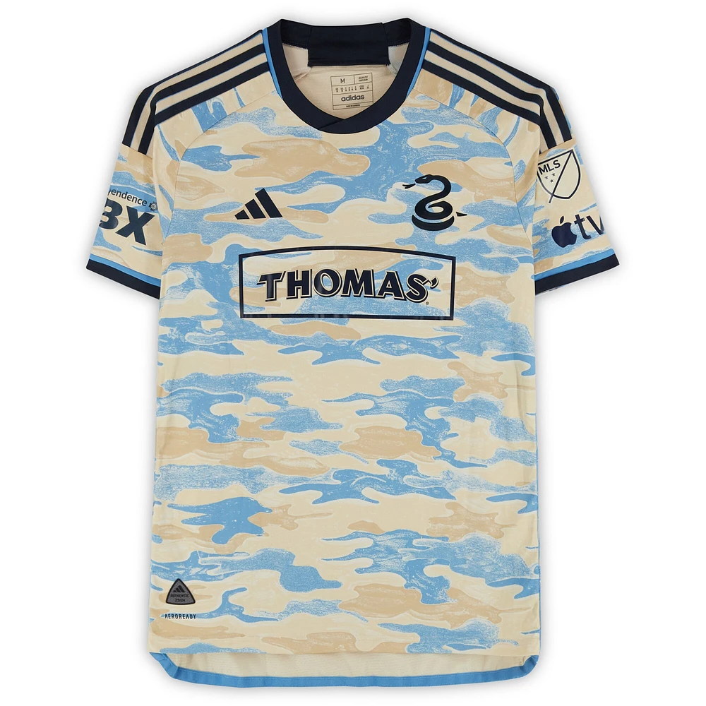 Kai Wagner Philadelphia Union Autographed Match-Used #27 Tan adidas Jersey from the 2024 MLS Season - Size M