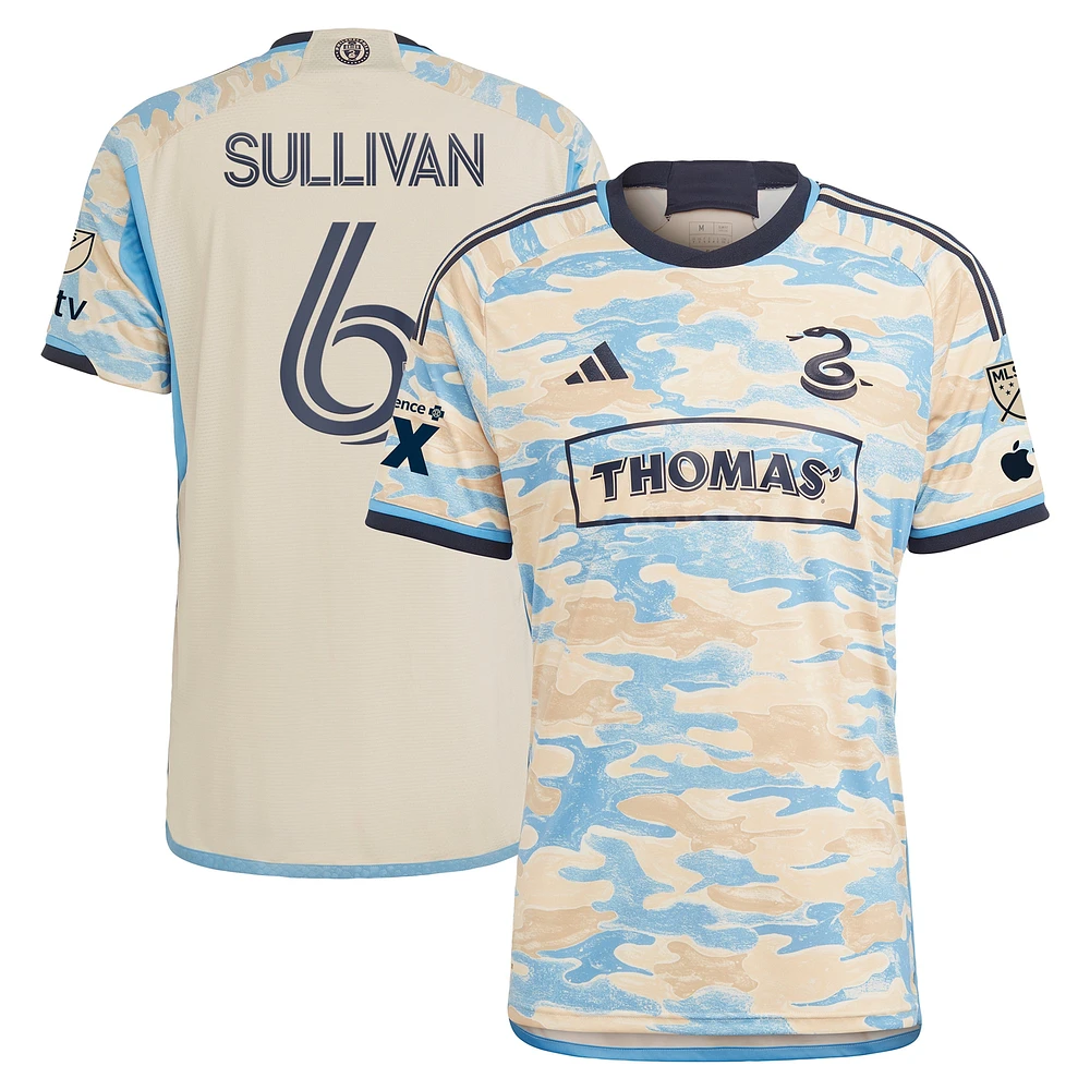 Maillot de joueur secondaire authentique adidas Cavan Sullivan Tan Philadelphia Union 2024 pour homme