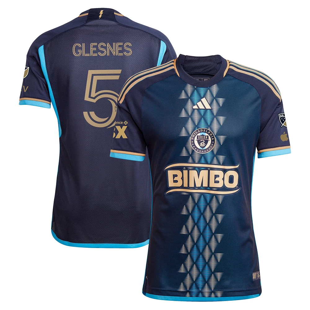 Men's adidas Jakob Glesnes Navy Philadelphia Union 2024 Primary Authentic Player Jersey