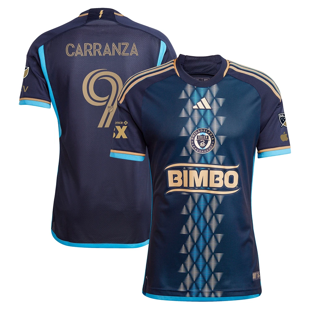 Maillot adidas Julian Carranza pour homme, bleu marine, joueur authentique primaire de l'Union Philadelphie 2024