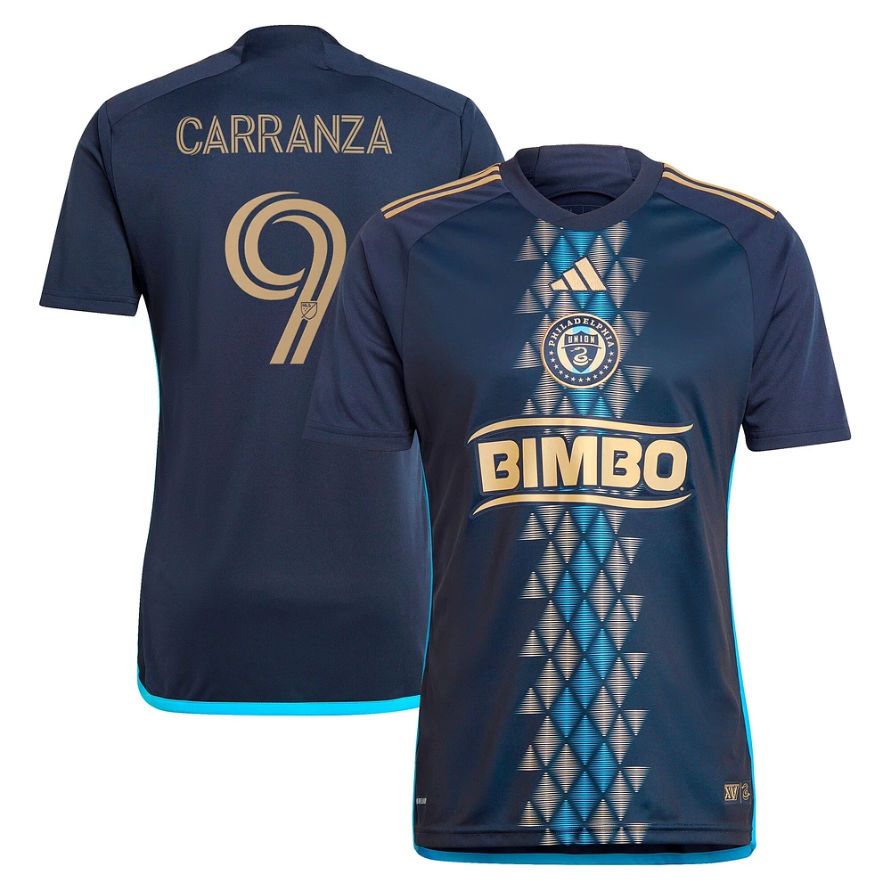 Maillot adidas Julian Carranza pour homme, bleu marine, réplique du joueur de l'Union Philadelphie 2024 The XV Kit