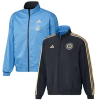 Men's adidas Navy/Light Blue Philadelphia Union 2023 On-Field Anthem Full-Zip Reversible Team Jacket