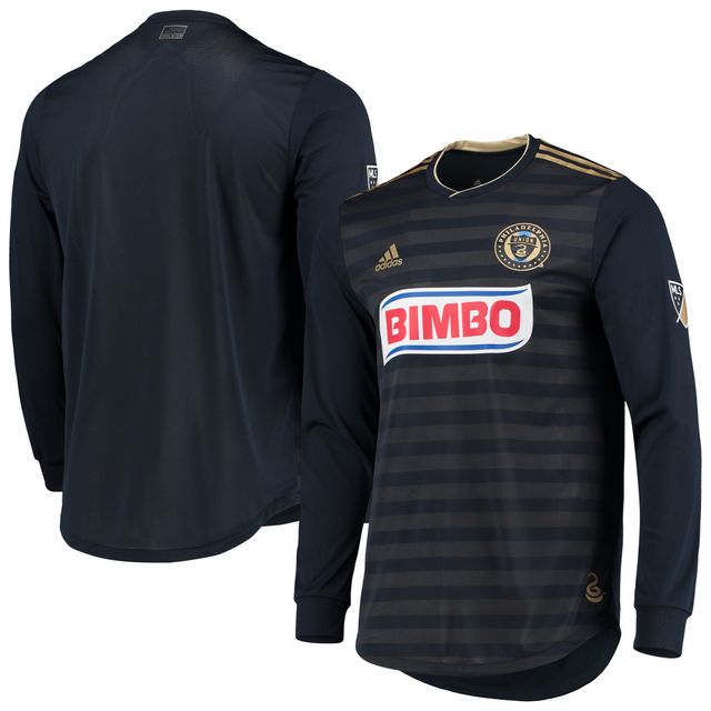 Maillot adidas bleu marine Philadelphia Union 2018 extérieur authentique à manches longues pour homme