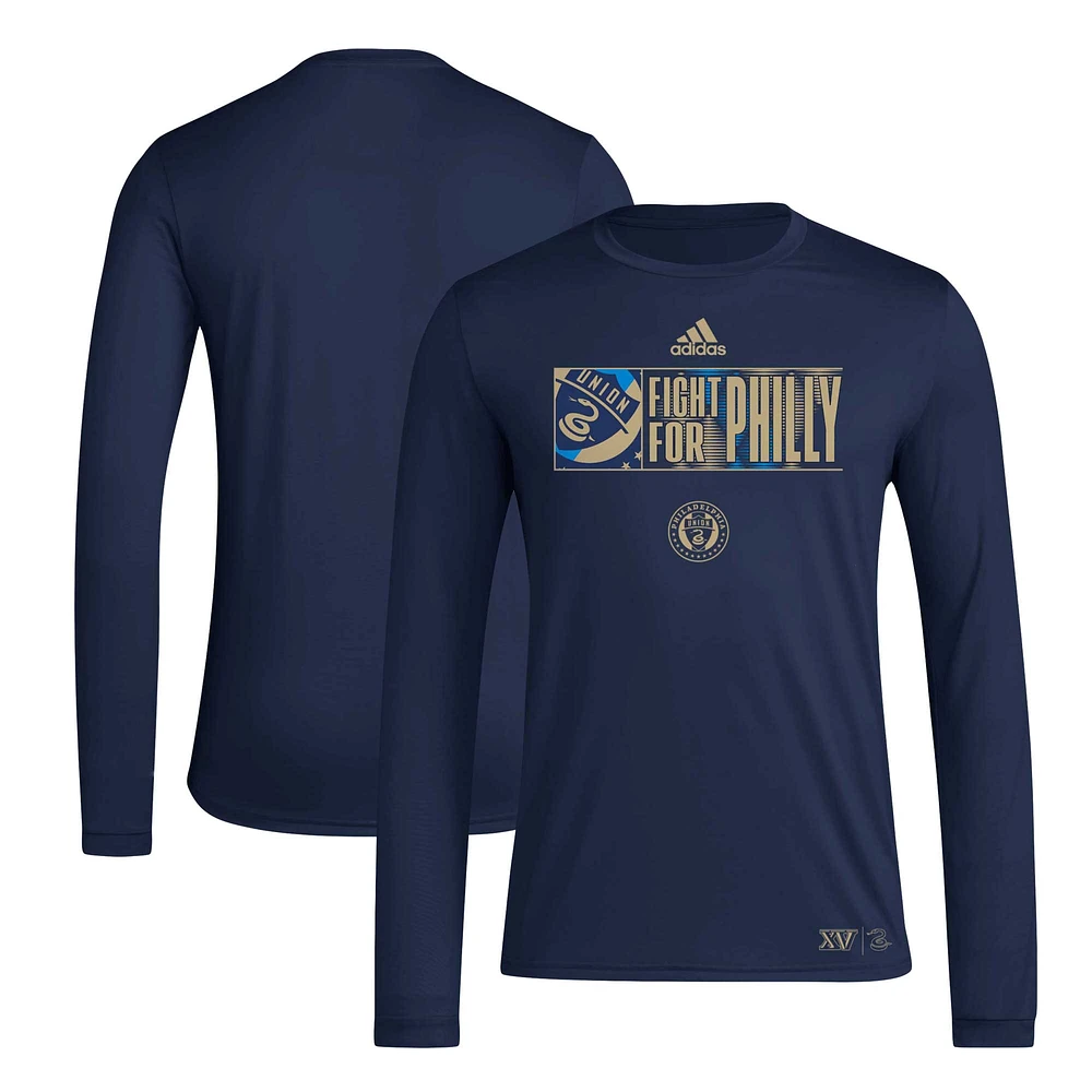 T-shirt adidas bleu marine Philadelphia Union 2024 Jersey Hook AEROREADY pour homme