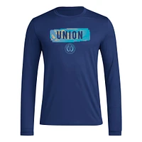 Men's adidas Navy Philadelphia Union Local Pop AEROREADY Long Sleeve T-Shirt