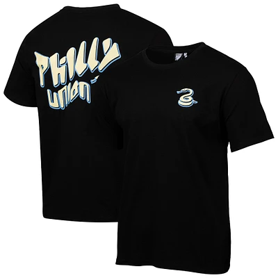 Men's  Black Philadelphia Union Team Script Relaxed T-Shirt