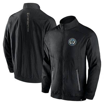 Men's Fanatics Black Philadelphia Union Header Raglan Full-Zip Jacket