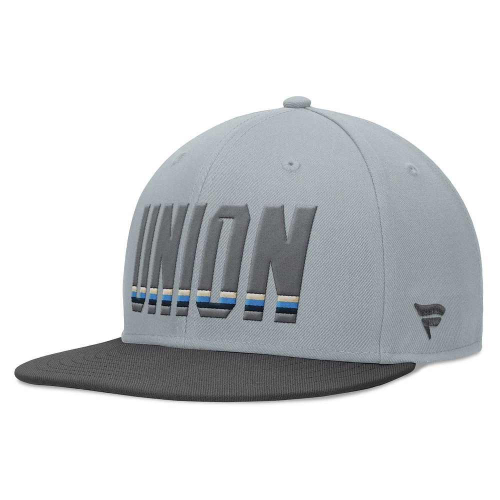 Men's Fanatics Gray Philadelphia Union Smoke Snapback Hat