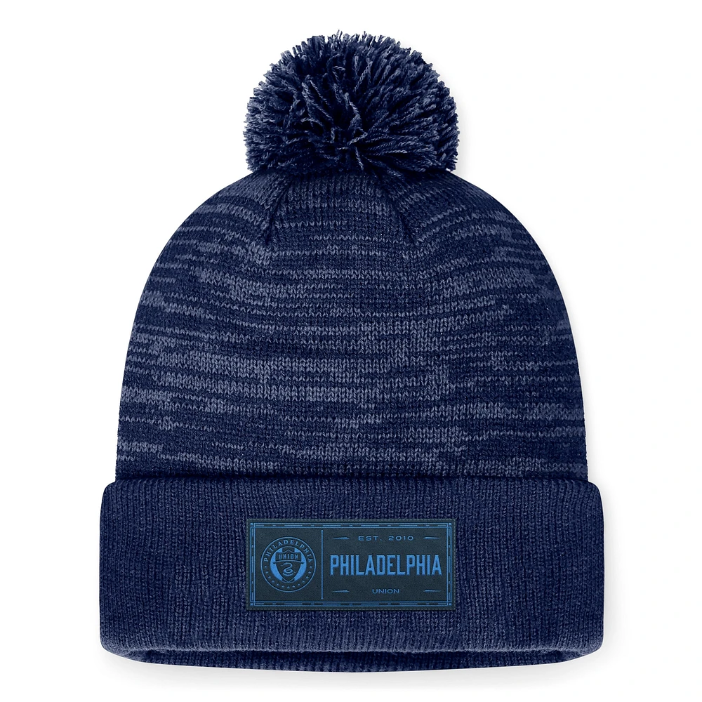 Bonnet en tricot à revers discret Philadelphia Union de marque Fanatics pour hommes avec pompon