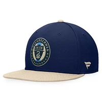 Casquette Snapback Philadelphia Union Downtown Fanatics pour hommes, bleu marine/or