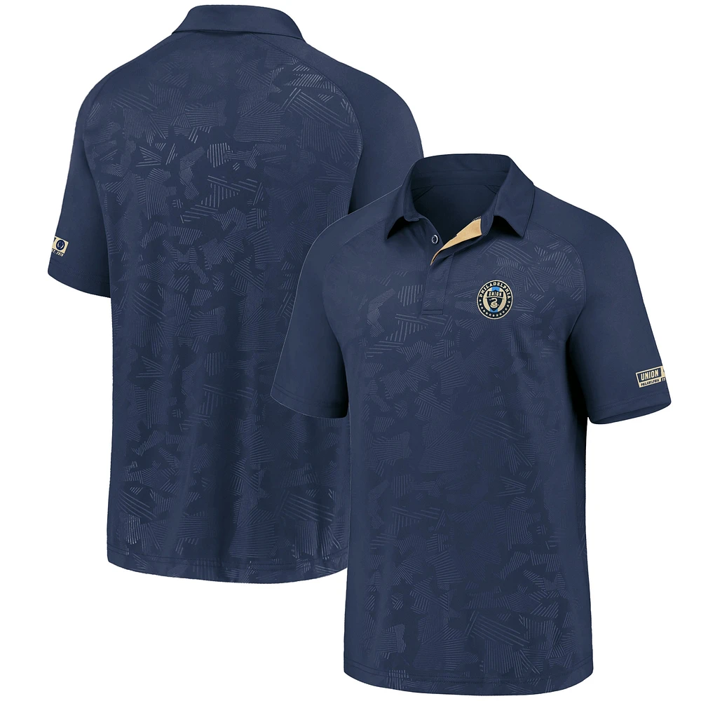 Men's Fanatics Navy Philadelphia Union Iconic Defender Raglan Polo