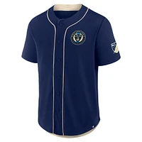 Men's Fanatics Navy Philadelphia Union Injury Time Baseball Jersey