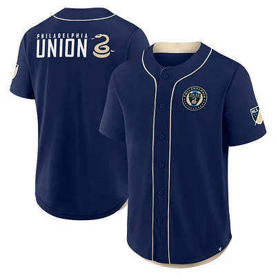 Men's Fanatics Navy Philadelphia Union Injury Time Baseball Jersey