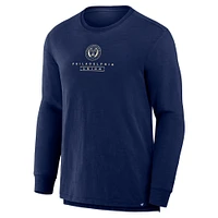 Men's Fanatics Navy Philadelphia Union Lob Attempt Stadium Slub Long Sleeve T-Shirt
