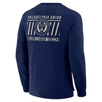 Men's Fanatics Navy Philadelphia Union Lob Attempt Stadium Slub Long Sleeve T-Shirt