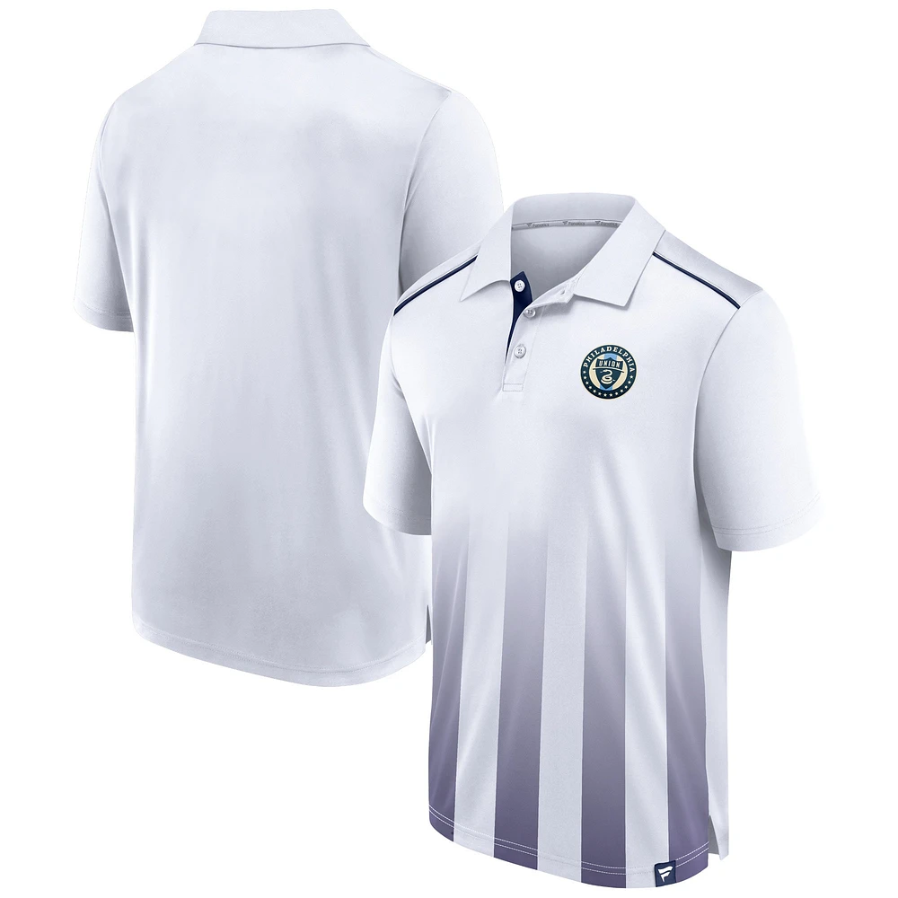 Polo blanc fanatiques Philadelphia Union Line Up Fade pour hommes