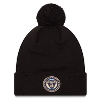 Bonnet en tricot à revers et revers en jersey Philadelphia Union noir New Era pour hommes avec pompon