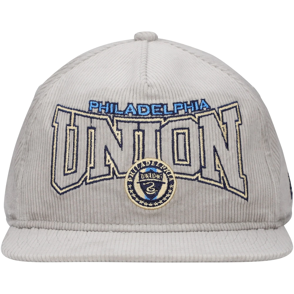 Men's New Era Gray Philadelphia Union Corduroy Golfer Adjustable Hat