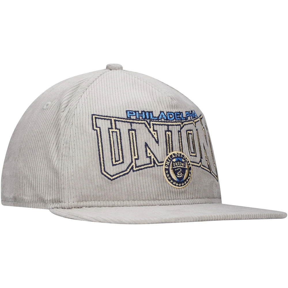 Men's New Era Gray Philadelphia Union Corduroy Golfer Adjustable Hat