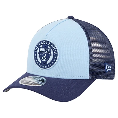 Casquette camionneur ajustable New Era 9FORTY M-Crown A-Frame bleu clair pour homme, coloris Union de Philadelphie