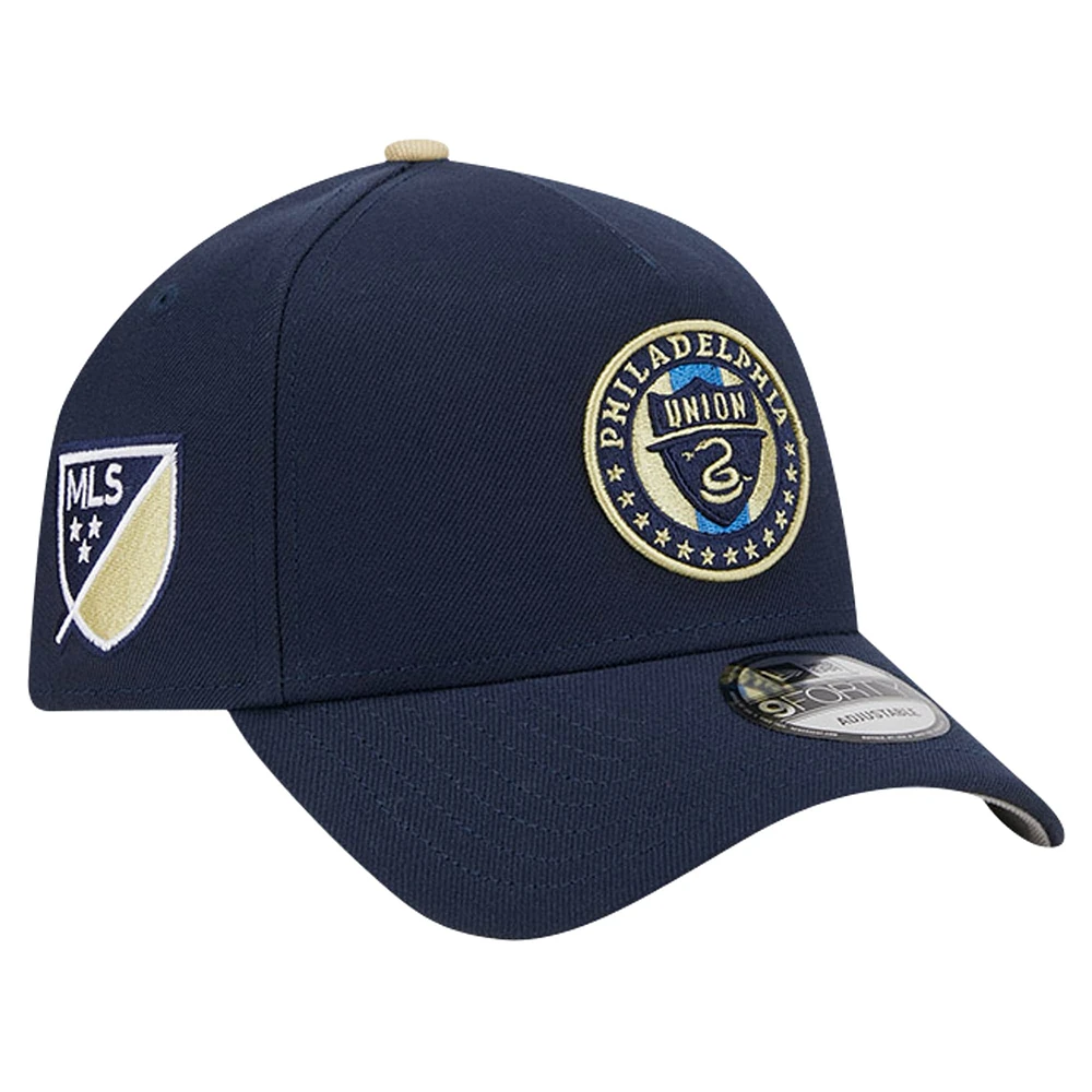 Casquette ajustable 9FORTY A-Frame New Era pour homme, bleu marine, Philadelphia Union 2024 Kick Off Collection