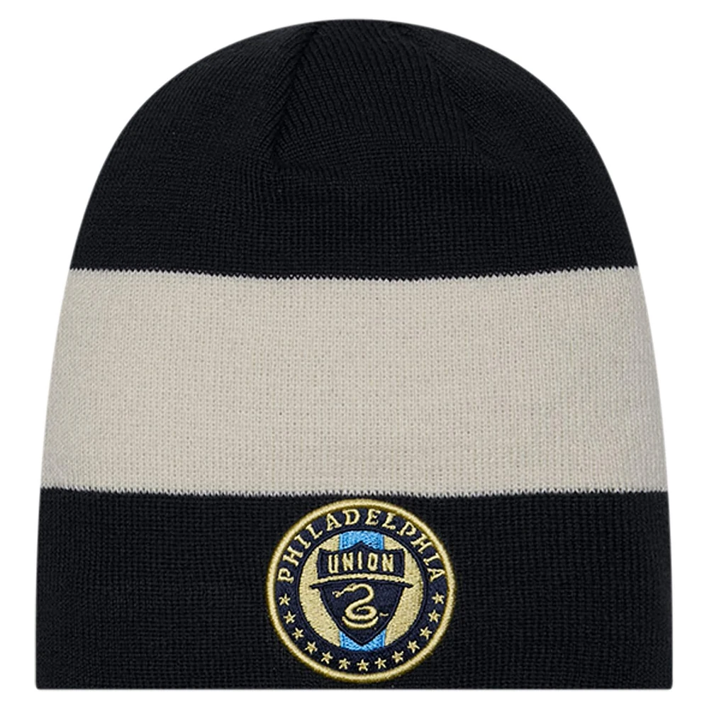 Bonnet en tricot New Era bleu marine Philadelphia Union 2024 Kick Off Collection pour hommes