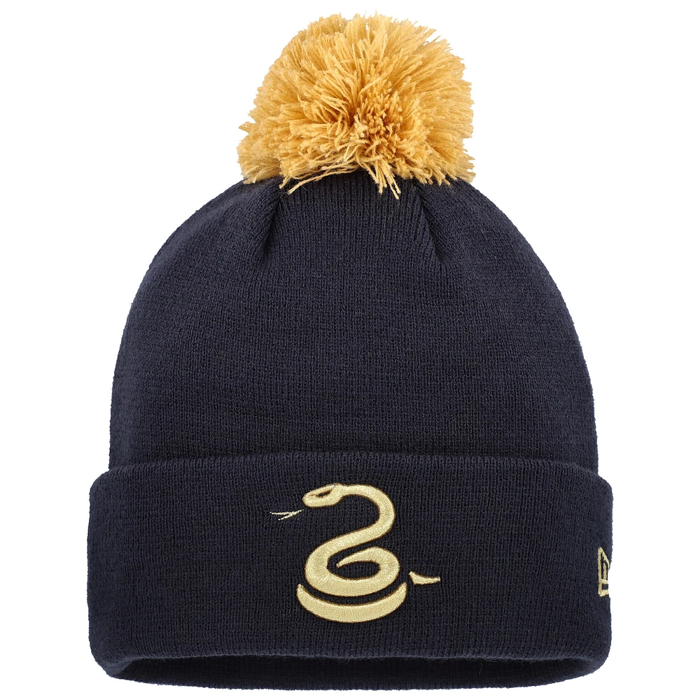 Bonnet en tricot à revers pour homme New Era bleu marine Philadelphia Union Anniversary avec pompon