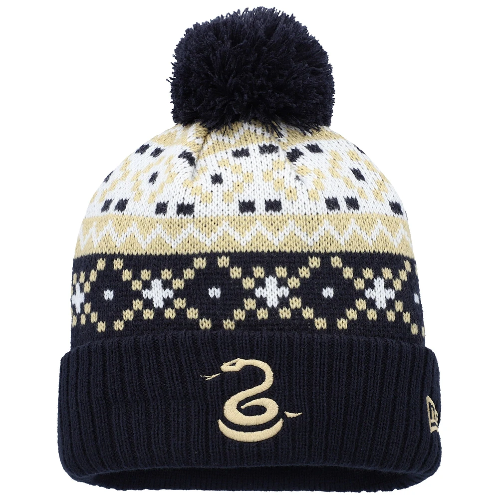 Men's New Era Navy Philadelphia Union Nostalgia Cuffed Knit Hat with Pom