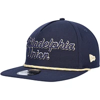 Casquette réglable bleu marine Philadelphia Union Script Golfer New Era pour hommes