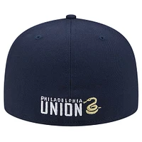 Men's New Era White/Navy Philadelphia Union 2024 Kick Off Collection 59FIFTY Fitted Hat