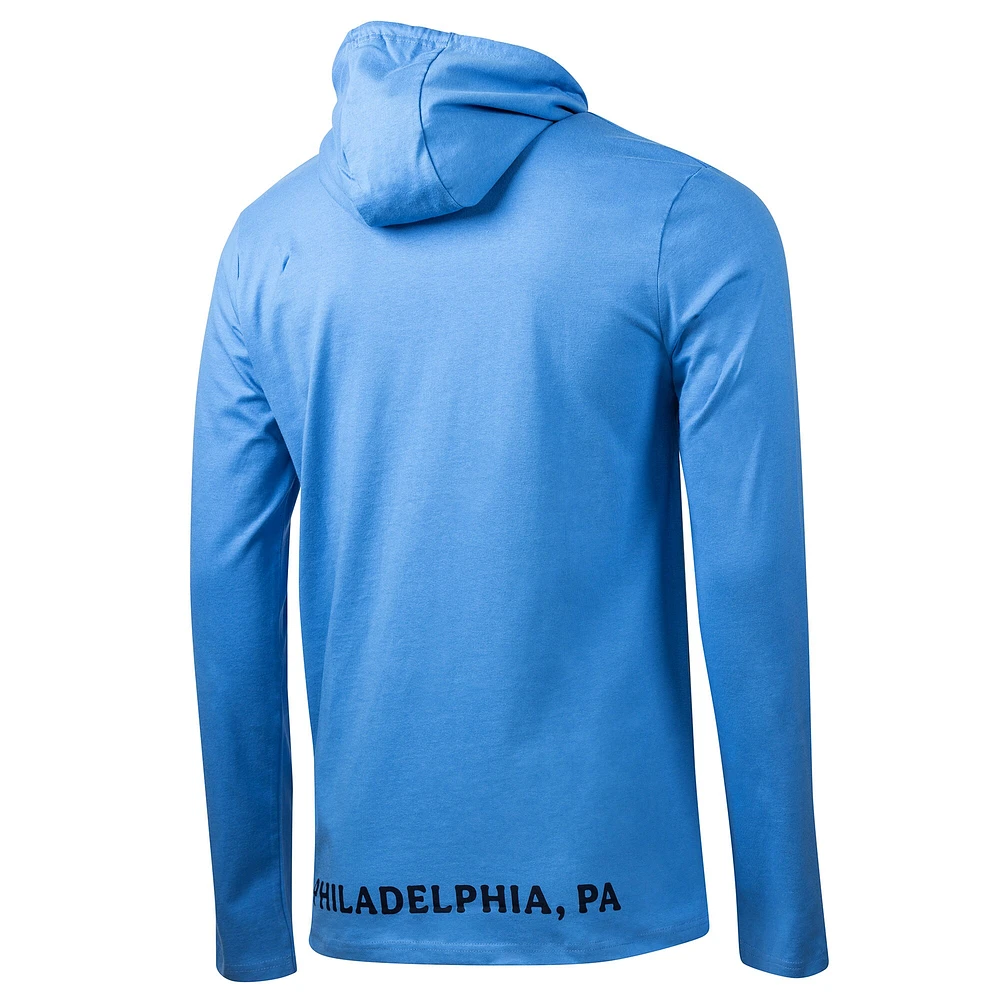 Men's Sport Design Sweden  Light Blue Philadelphia Union 2025 Jersey Hook Relaxed Fit Long Sleeve Hoodie T-Shirt