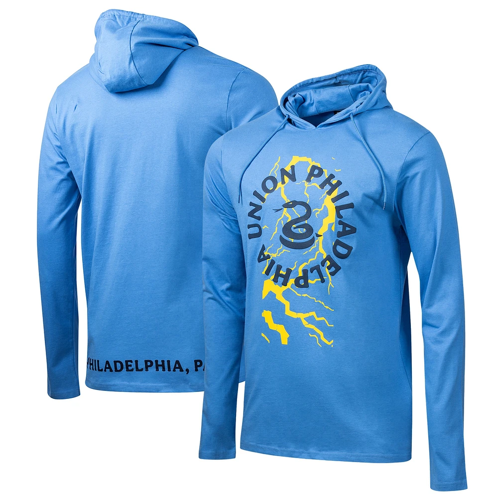 Men's Sport Design Sweden Light Blue Philadelphia Union 2025 Jersey Hook Relaxed Fit Long Sleeve Hoodie T-Shirt