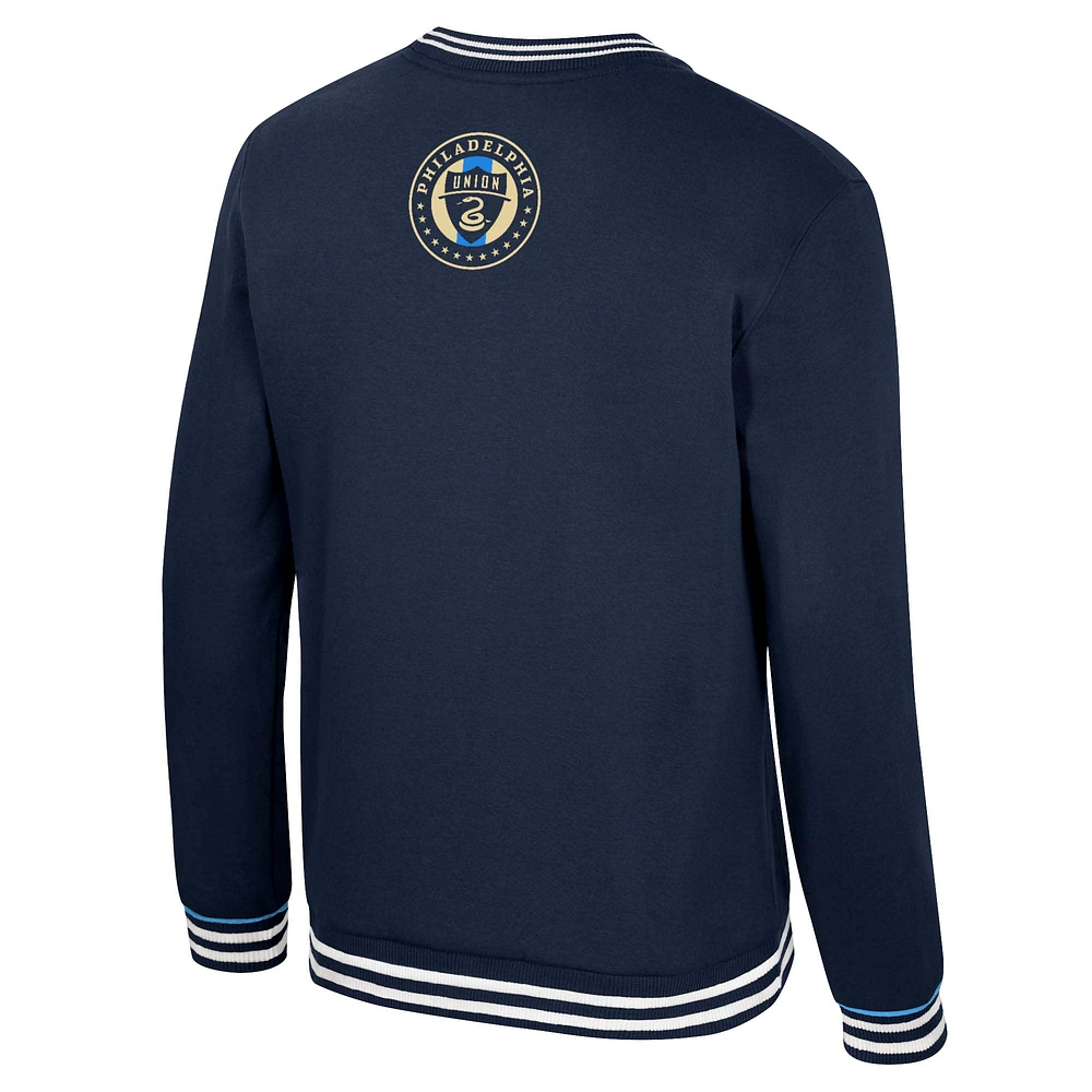Men's Stadium Essentials Navy Philadelphia Union Half-Time 2-Hit Pullover Sweatshirt
