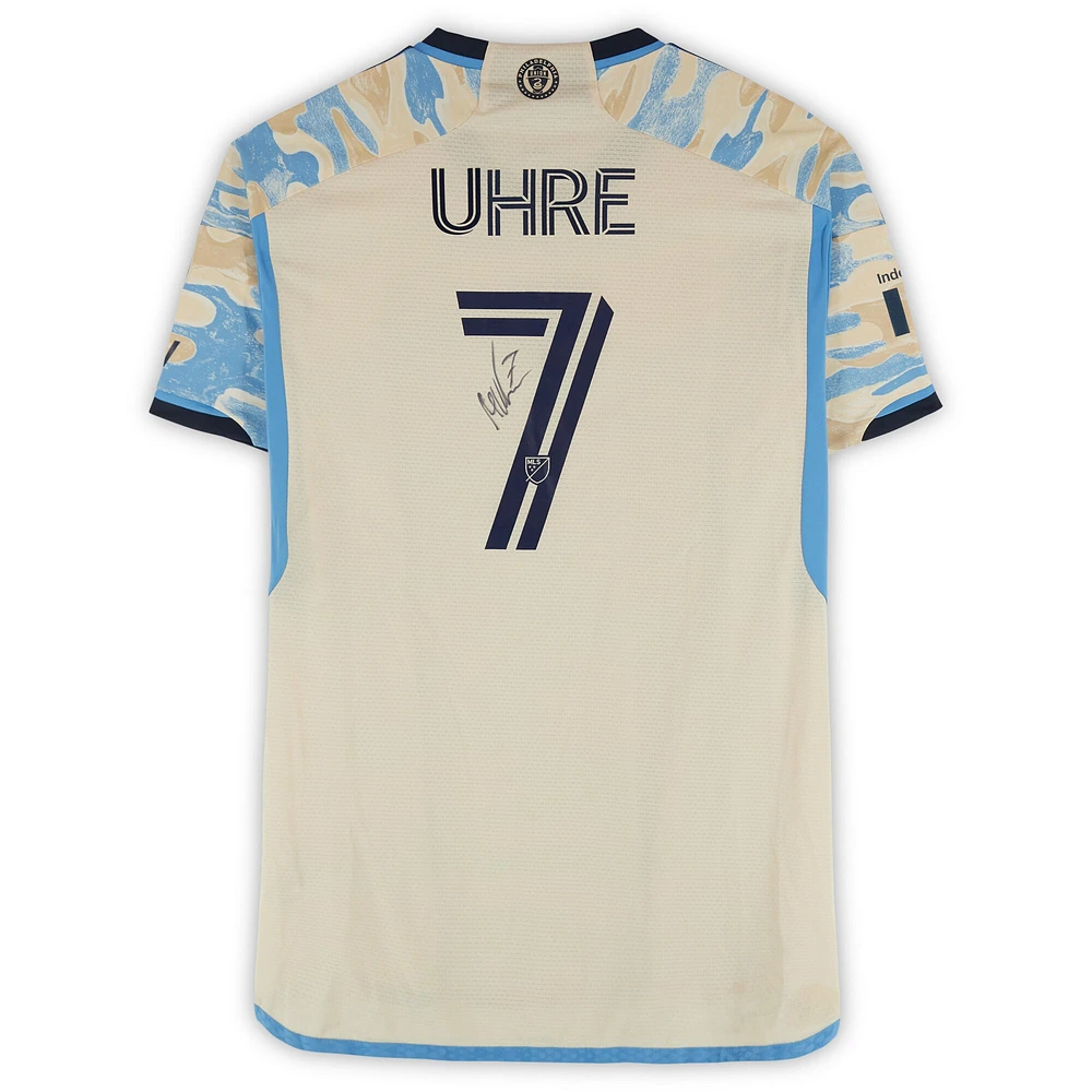 Mikael Uhre Philadelphia Union Autographed Match-Used #7 Tan adidas Jersey from the 2024 MLS Season - Size L