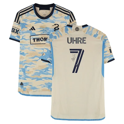 Mikael Uhre Philadelphia Union Autographed Match-Used #7 Tan adidas Jersey from the 2024 MLS Season - Size L