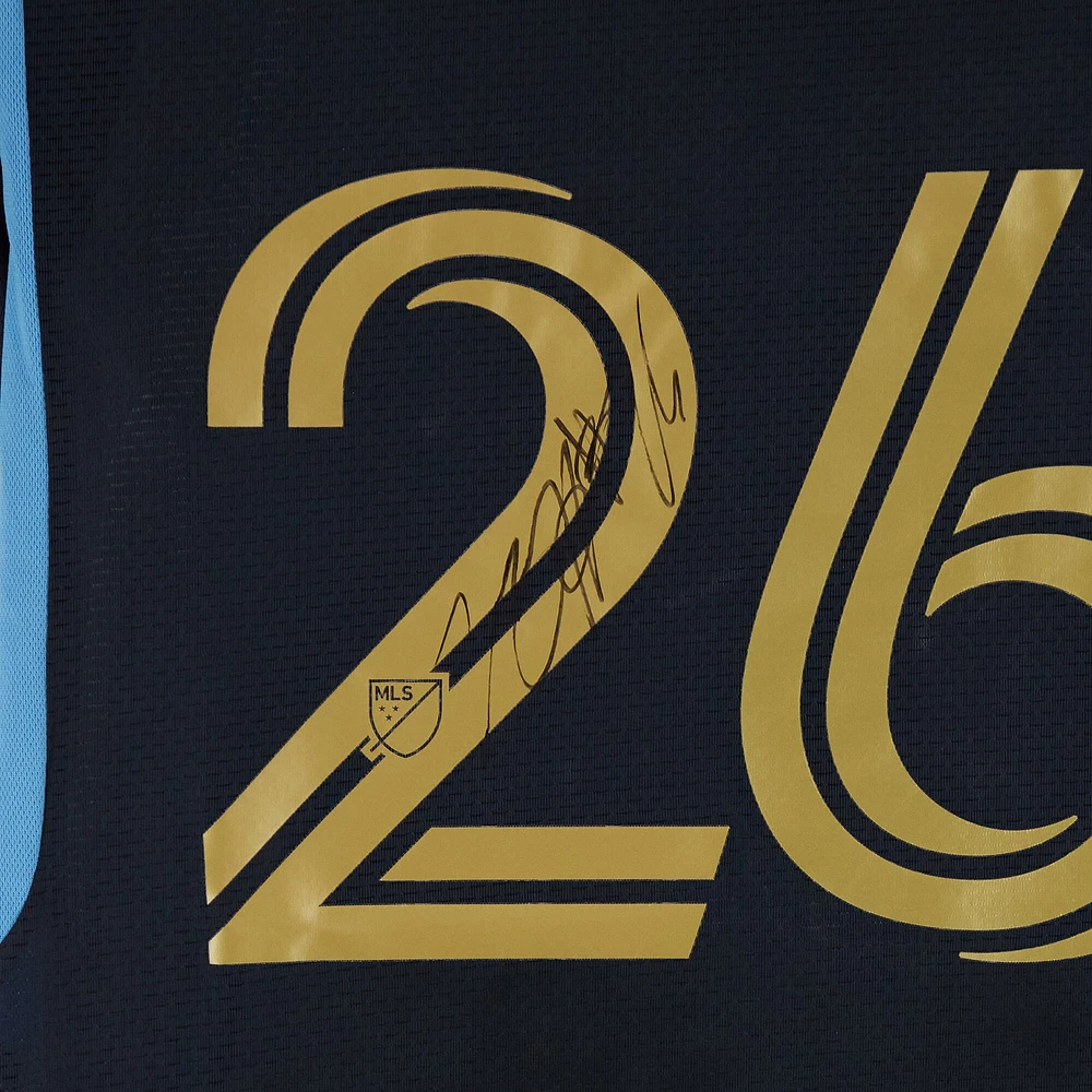 Nathan Harriel Philadelphia Union Autographed Match-Used #26 Navy adidas Jersey from the 2024 MLS Season - Size M