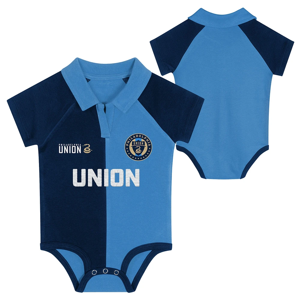 Newborn  Navy Philadelphia Union League Champ V-Neck Raglan Bodysuit