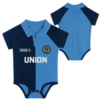 Newborn  Navy Philadelphia Union League Champ V-Neck Raglan Bodysuit