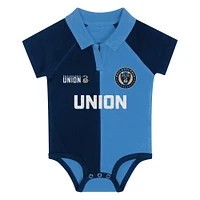 Newborn  Navy Philadelphia Union League Champ V-Neck Raglan Bodysuit