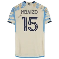 Maillot adidas beige dédicacé par Olivier Mbaizo du Philadelphia Union n° 15, porté lors de la saison 2024 de la MLS - Taille M