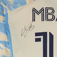 Maillot adidas beige dédicacé par Olivier Mbaizo du Philadelphia Union n° 15, porté lors de la saison 2024 de la MLS - Taille M