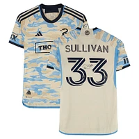 Quinn Sullivan Philadelphia Union Autographed Match-Used #33 Tan adidas Jersey from the 2024 MLS Season - Size S