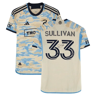 Quinn Sullivan Philadelphia Union Autographed Match-Used #33 Tan adidas Jersey from the 2024 MLS Season - Size S
