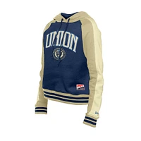 Women's 5th & Ocean by New Era  Navy Philadelphia Union Throwback Cropped Raglan Pullover Hoodie